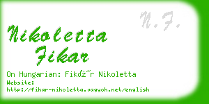 nikoletta fikar business card